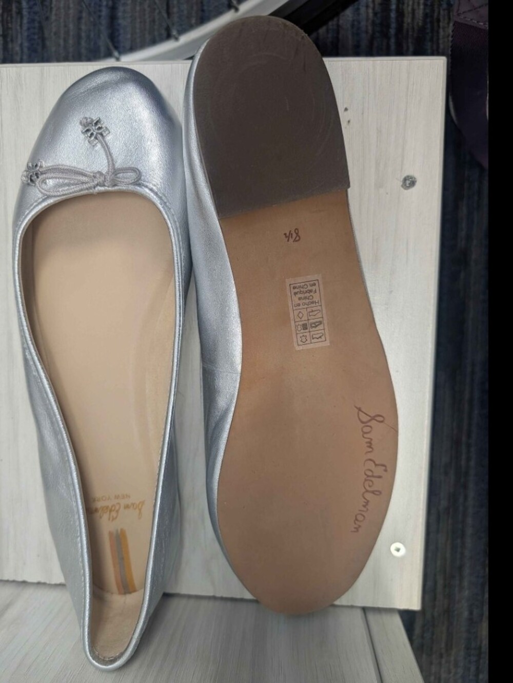 Sam Edelman Silver Leather Ballet Flats - Women's - Picture 2 of 2